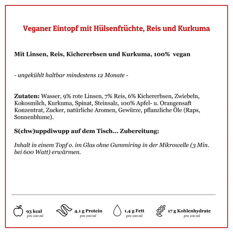 Leckere Ash-e Mast, Persischer Eintopf, 100% vegan im original Weck®-Glas | Suppdiwupp