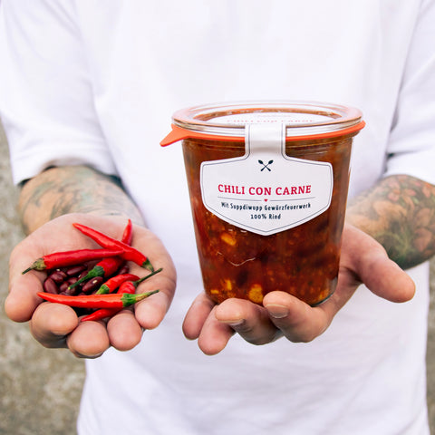 Leckeres Chili con Carne, 100% Rindfleisch im original Weck®-Glas | Suppdiwupp