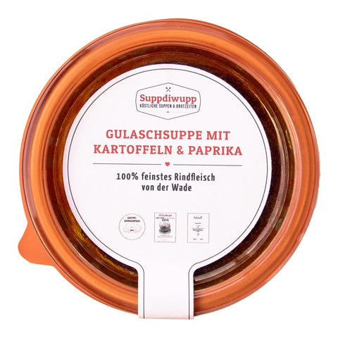 Leckere Gulaschsuppe mit Kartoffeln & Paprika, 100% Rindfleisch im original Weck®-Glas | Suppdiwupp