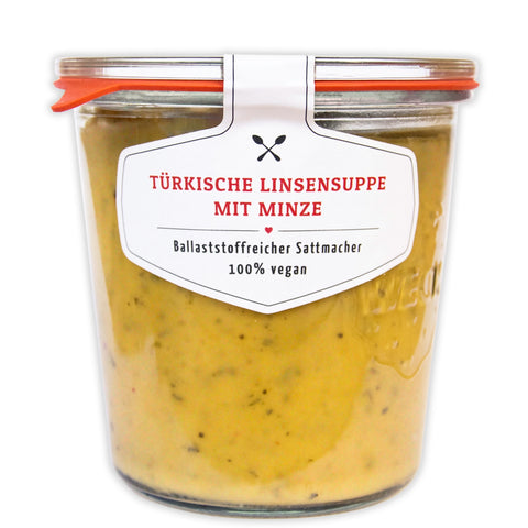 Leckere Türkische Linsensuppe mit Minze, 100% vegan im original Weck®-Glas | Suppdiwupp"