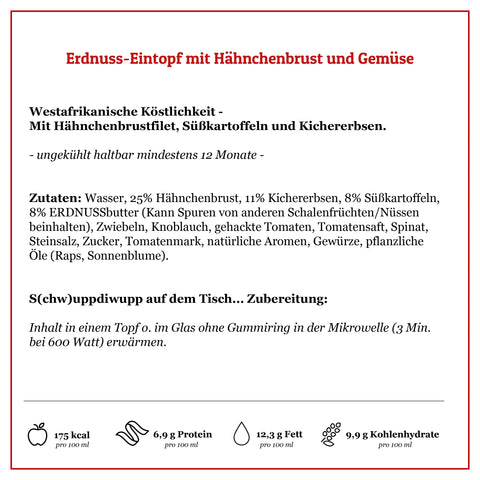 Leckere Afrikanische Erdnusssuppe mit Pulled Chicken im original Weck®-Glas | Suppdiwupp