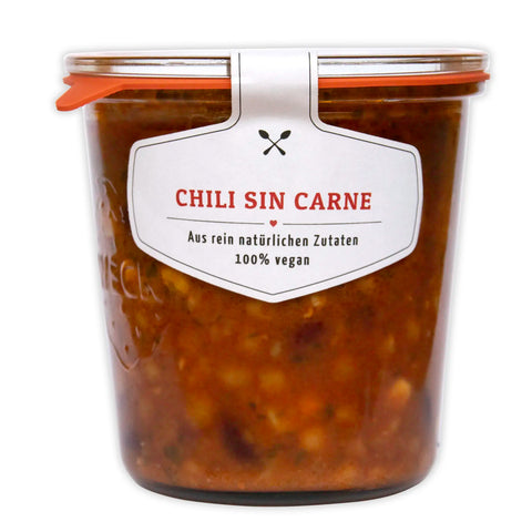 Leckere Chili SIN Carne, 100% vegan im original Weck®-Glas | Suppdiwupp