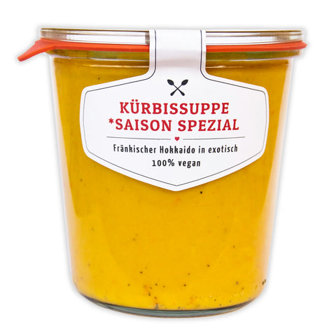 Leckere Kürbissuppe, 100% vegan - ★ Saison Spezial im original Weck®-Glas | Suppdiwupp