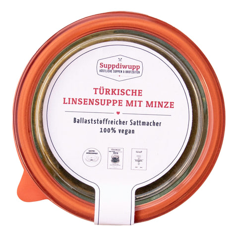 Leckere Türkische Linsensuppe mit Minze, 100% vegan im original Weck®-Glas | Suppdiwupp"