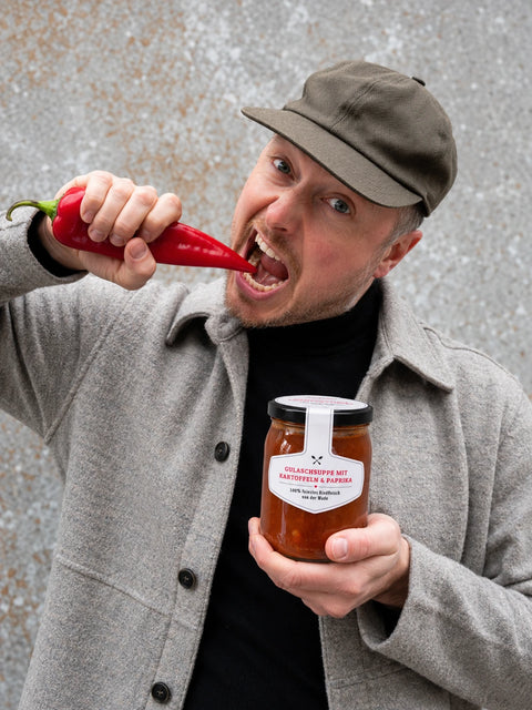 Leckere Gulaschsuppe mit Kartoffeln & Paprika, 100% Rindfleisch ohne Zusatzstoffe | Suppdiwupp